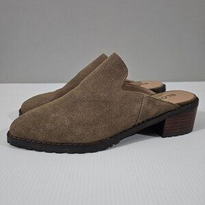 NEW Blondo Sienna Slip On Mule Size 7.5 Dark Taupe Suede Water Resistant Neutral